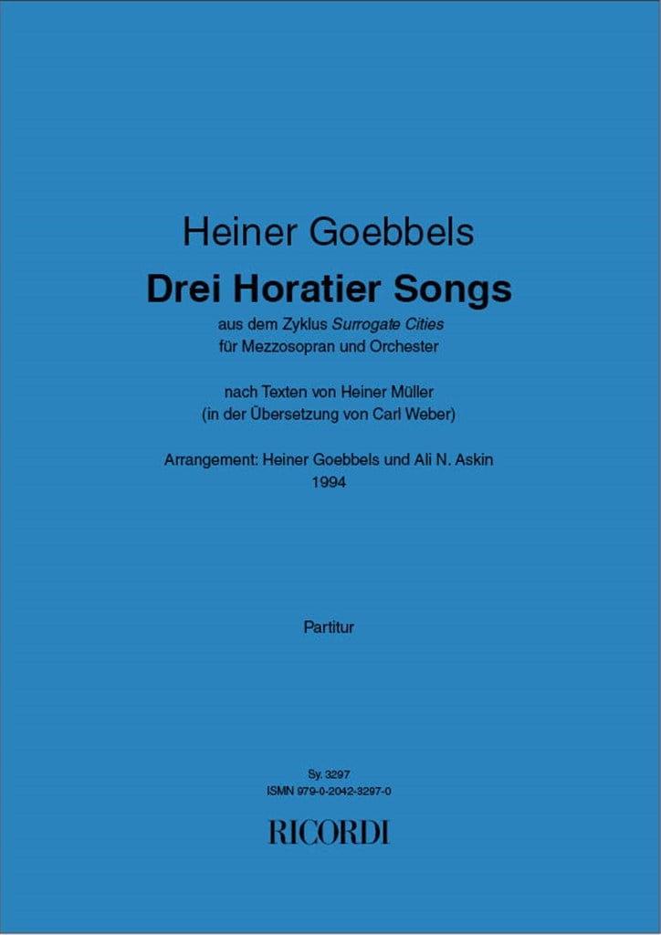 Drei Horatier-Songs (Ms-Orch)